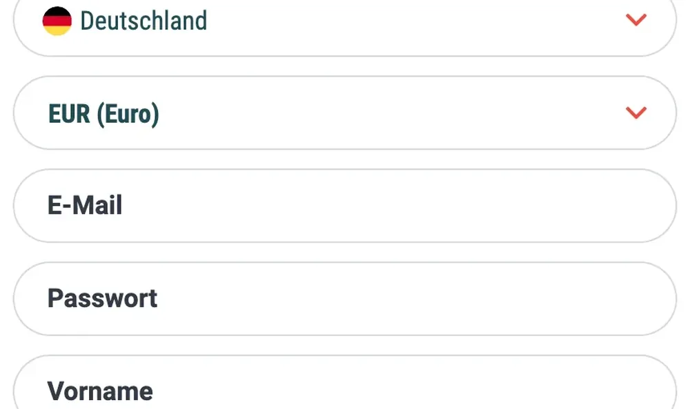 Registrierungsformular bei 22Bet